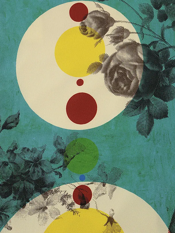 七五三(3歳女児)O201【germer】絵本赤グリーン×連なる円グリーン