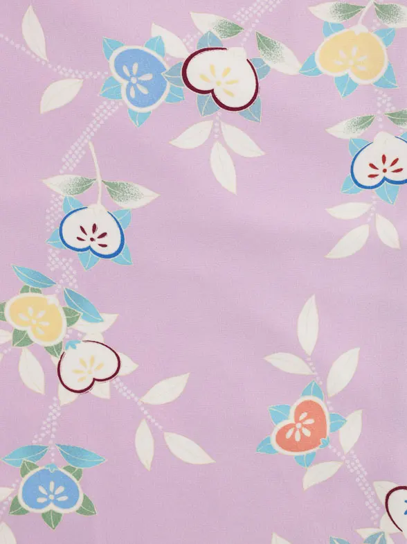 七五三レンタル(3歳女児被布)S026【正絹】白地松竹梅×薄紫橘