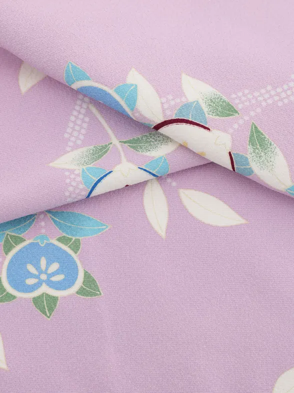 七五三レンタル(3歳女児被布)S026【正絹】白地松竹梅×薄紫橘