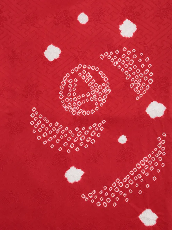 七五三レンタル(3歳女児被布)S027【正絹】白地花籠×赤地鞠