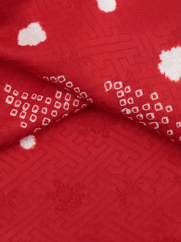 七五三レンタル(3歳女児被布)S027【正絹】白地花籠×赤地鞠