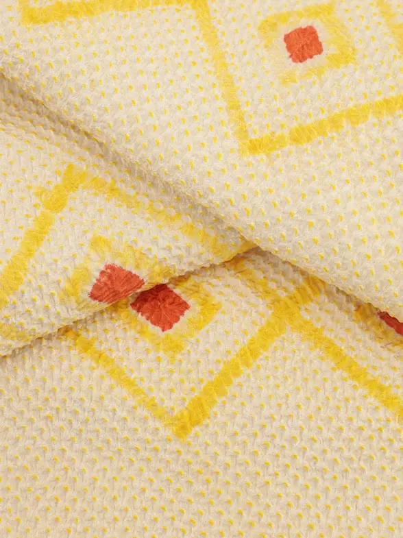 七五三レンタル(3歳女児被布)S028【正絹】薄オレンジ×ベージュ絞り柄