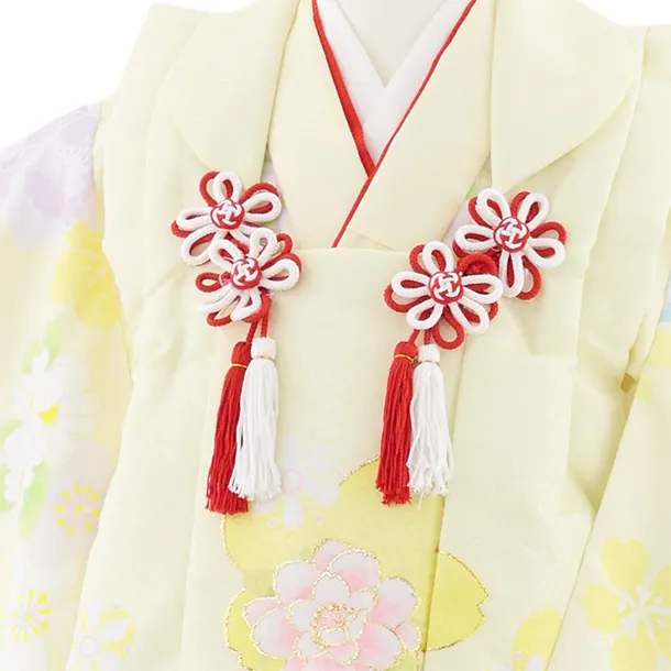 七五三レンタル(3歳女児被布)S048 黄色 花模様