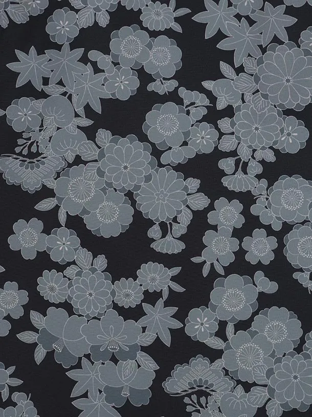 七五三レンタル(3歳女児被布)S054 ボルドー梅×グレー小花