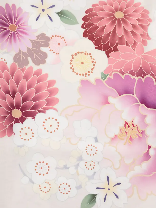 七五三レンタル(3歳女児被布)S233 ぷちぷり ピンク×淡ベージュ 芍薬