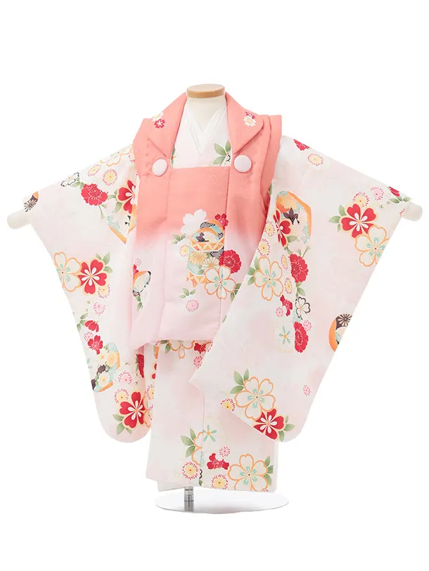 七五三レンタル(3歳女児被布)S274 ピンクぼかし×桜