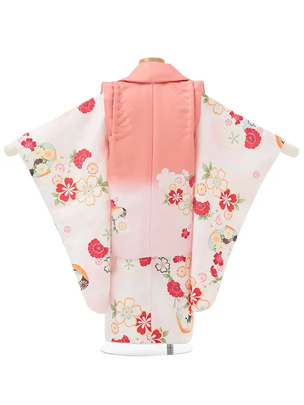 七五三レンタル(3歳女児被布)S274 ピンクぼかし×桜