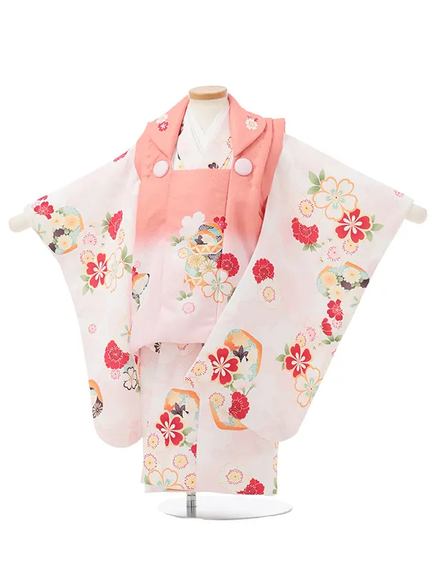 七五三レンタル(3歳女児被布)S275 ピンクぼかし×桜
