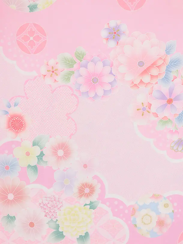 七五三(3歳女児)S292 式部浪漫 ピンク 刺繍花熨斗×ピンク 鞠 菊