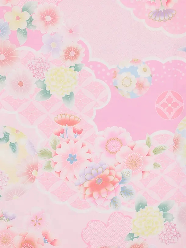 七五三(3歳女児)S293 式部浪漫 ピンク 刺繍花熨斗×ピンク 鞠 菊