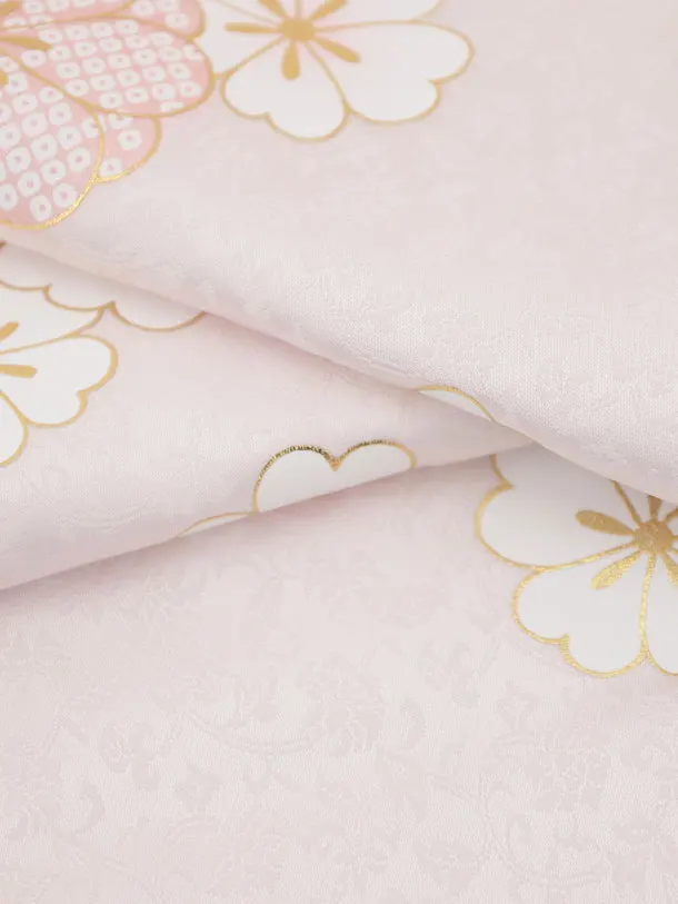 七五三レンタル(3歳女児被布)S315 【正絹】うすピンク 鞠花薬玉 牡丹