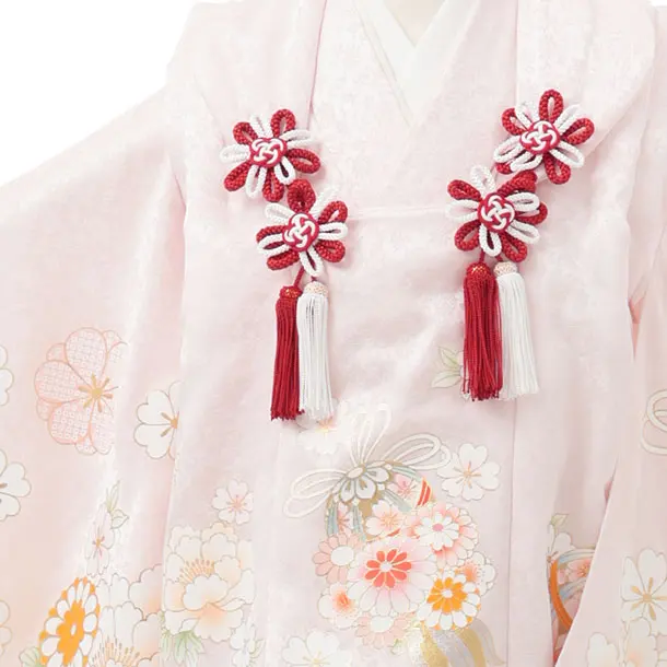 七五三レンタル(3歳女児被布)S315 【正絹】うすピンク 鞠花薬玉 牡丹