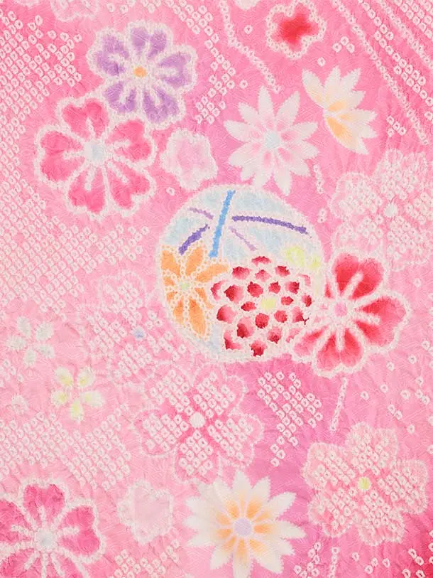七五三(7歳結び帯)Y484 ピンクぼかし 鞠桜