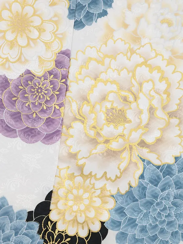 七五三(7歳結び帯)Y545 花わらべ 白 古典花