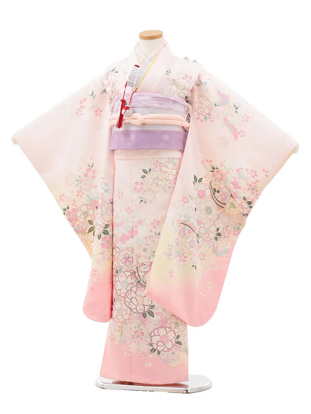 七五三(7歳結び帯)Y550 ペールピンク 桜鞠