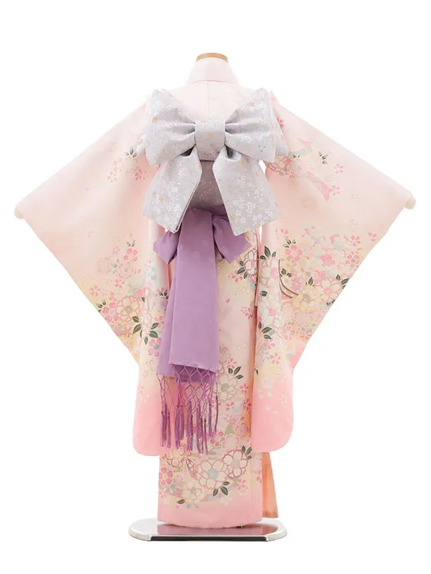 七五三(7歳結び帯)Y550 ペールピンク 桜鞠