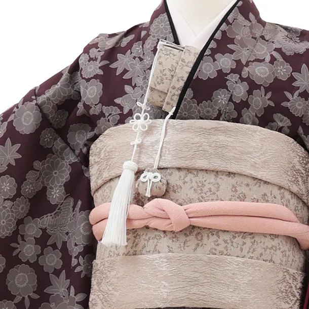 七五三(7歳結び帯)Y556 ブラウン 小花