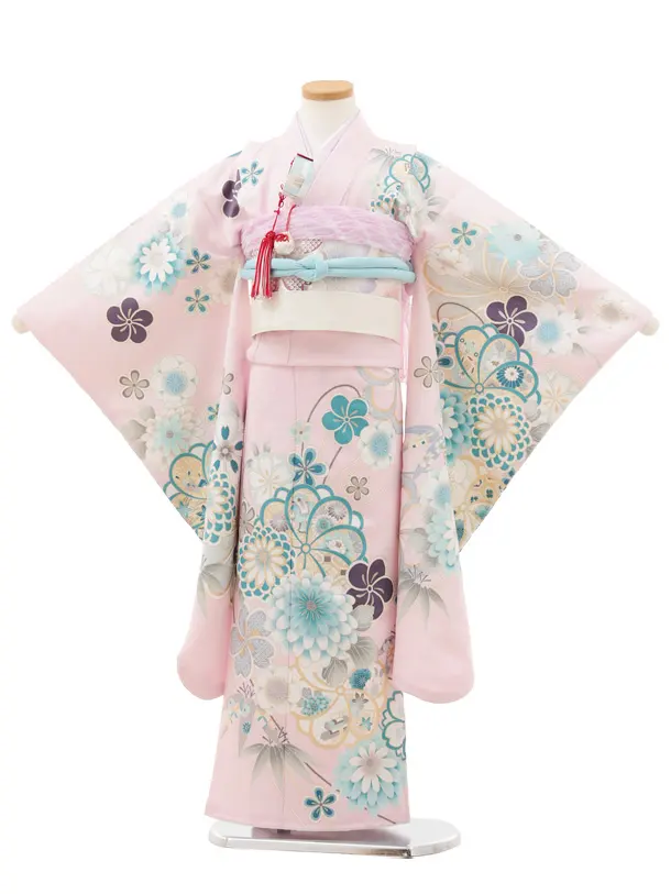 七五三(7歳結び帯)Y570 ピンク 菊花づくし