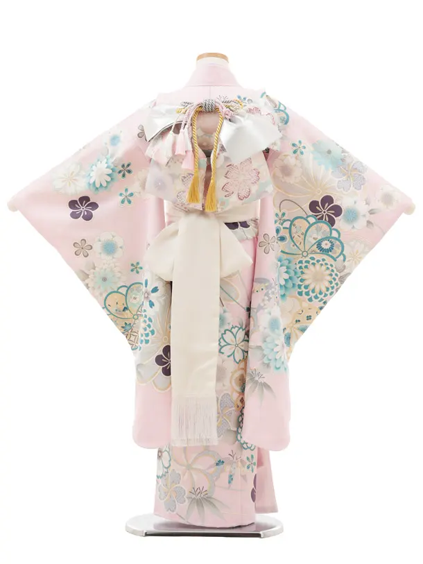 七五三(7歳結び帯)Y570 ピンク 菊花づくし