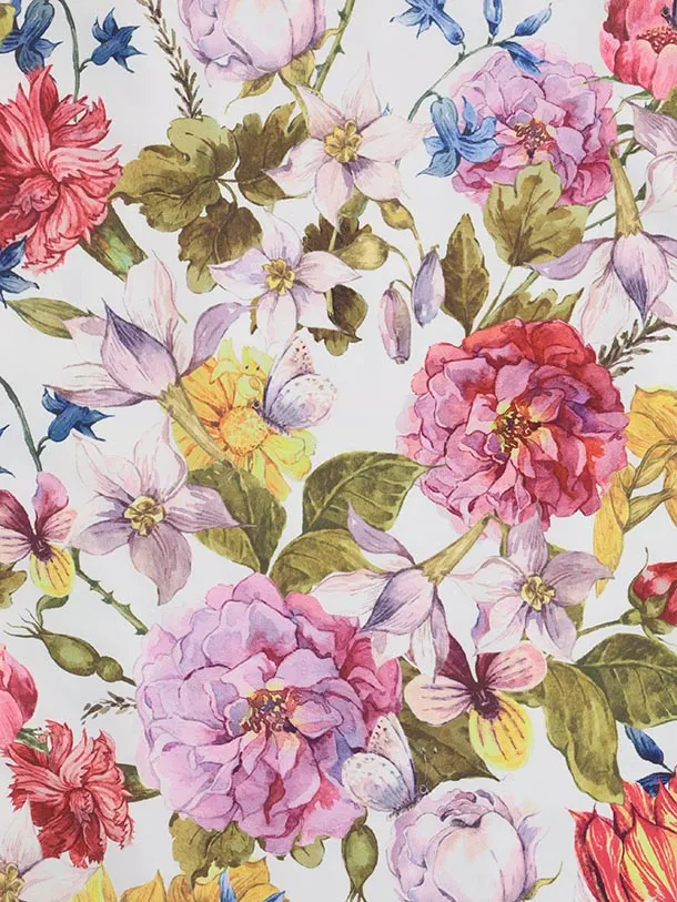 七五三(7歳結び帯)Y578 白地 フラワー