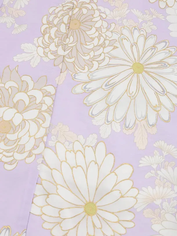 七五三(7歳結び帯)Y637 薄紫地 菊