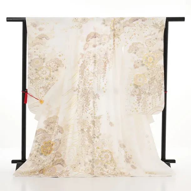 七五三(7歳袋帯)Y656 【高級正絹】桂由美 白地 金彩 花づくし