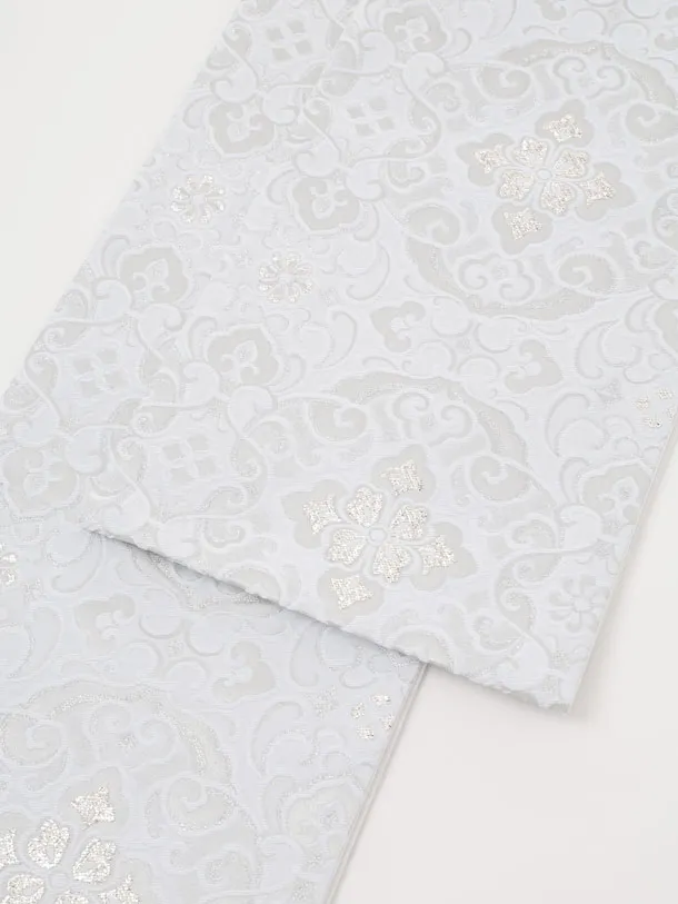 七五三(7歳袋帯)Y662 【高級正絹】桂由美 ピンクラメ波に花づくし