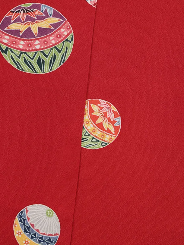 七五三(7歳袋帯)Y666 【高級正絹】赤地　まり