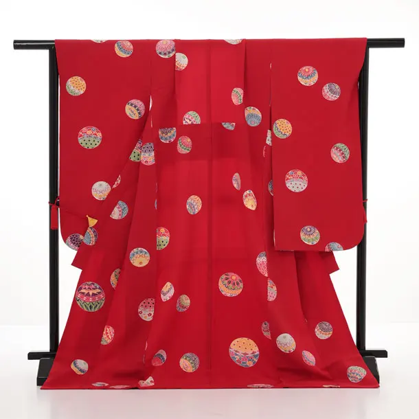 七五三(7歳袋帯)Y666 【高級正絹】赤地　まり