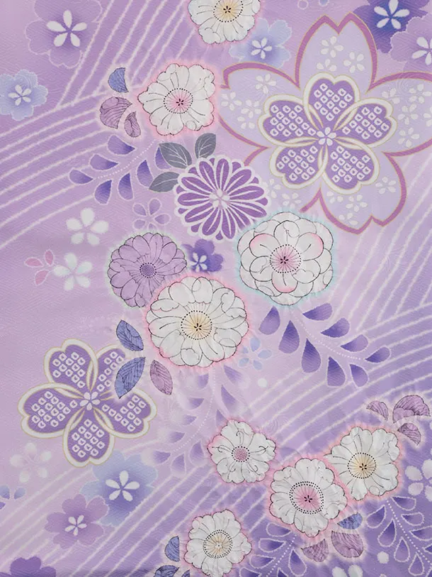 七五三(7歳結び帯)Y668 薄パープル 辻が花調