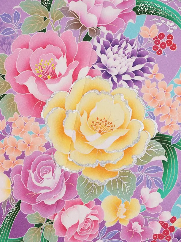 七五三(7歳)Y746 Shinako Collection 紫 花ﾘﾎﾞﾝ