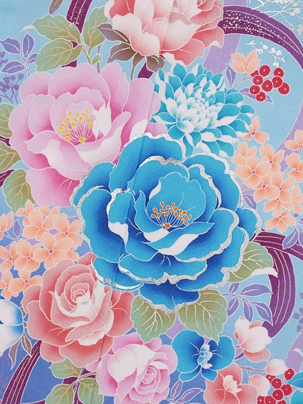 七五三(7歳)Y747 Shinako Collection 水色 花ﾘﾎﾞﾝ