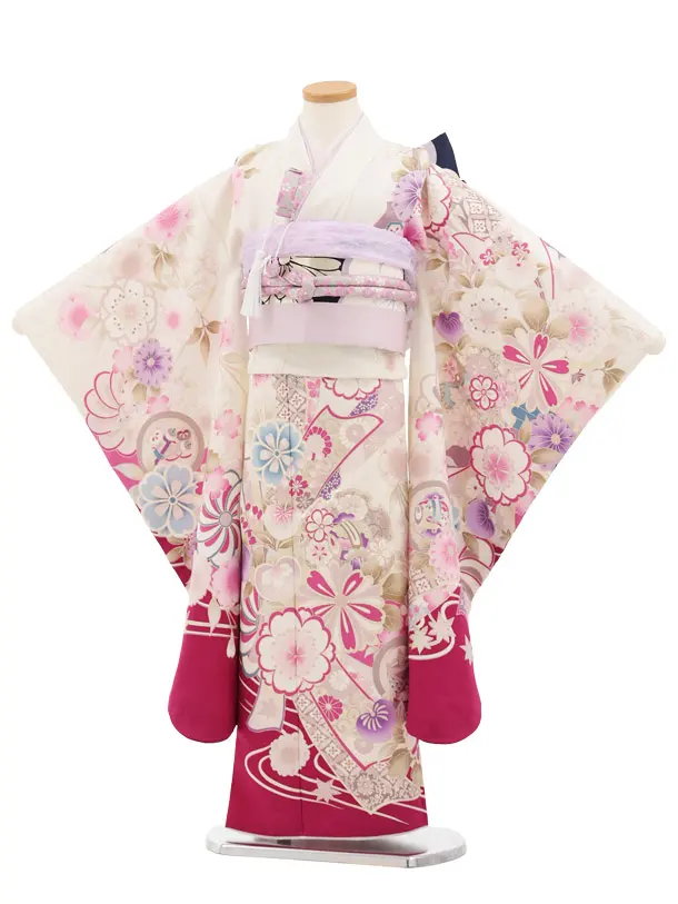 七五三(7歳)Y749 Shinako Collection 白熨斗に花づくし