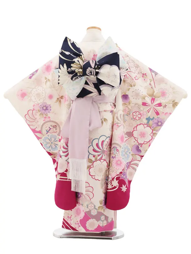 七五三(7歳)Y749 Shinako Collection 白熨斗に花づくし