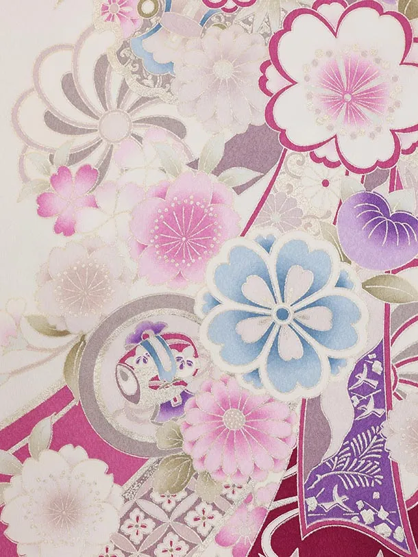 七五三(7歳)Y749 Shinako Collection 白熨斗に花づくし