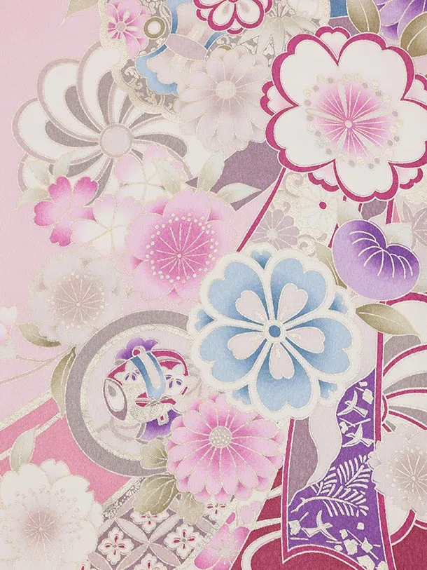 七五三(7歳)Y751 Shinako Collection ﾋﾟﾝｸ 花づくし