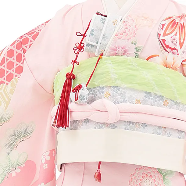 七五三(7歳結び帯)Y757 ピンク 熨斗にまり