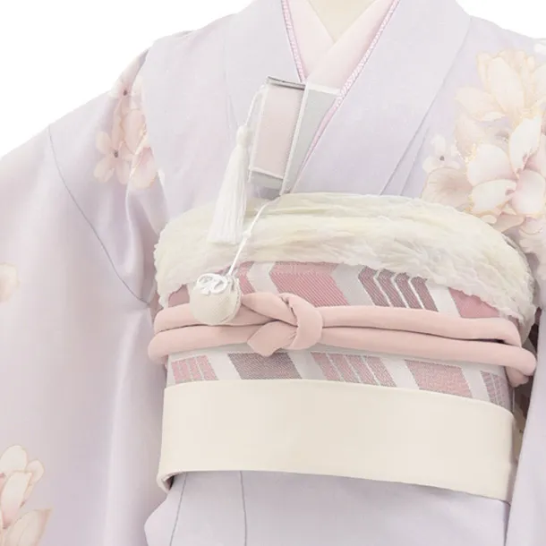 七五三(7歳結び帯)Y776 うすラベンダー 花づくし