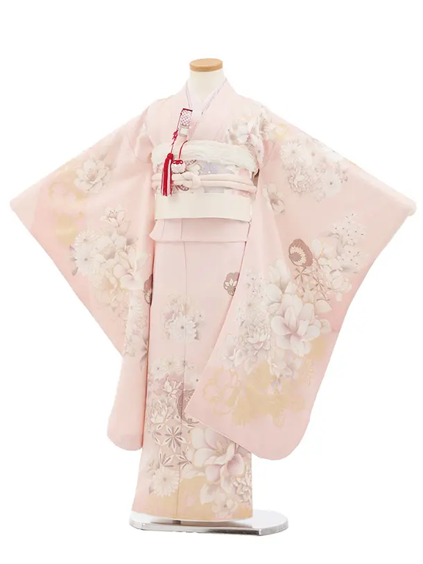 七五三(7歳結び帯)Y781 ピンク 花づくし