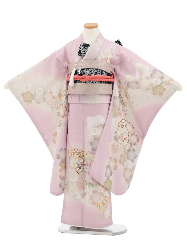 七五三(7歳結び帯)Y823 ペールパープル 鞠鈴花