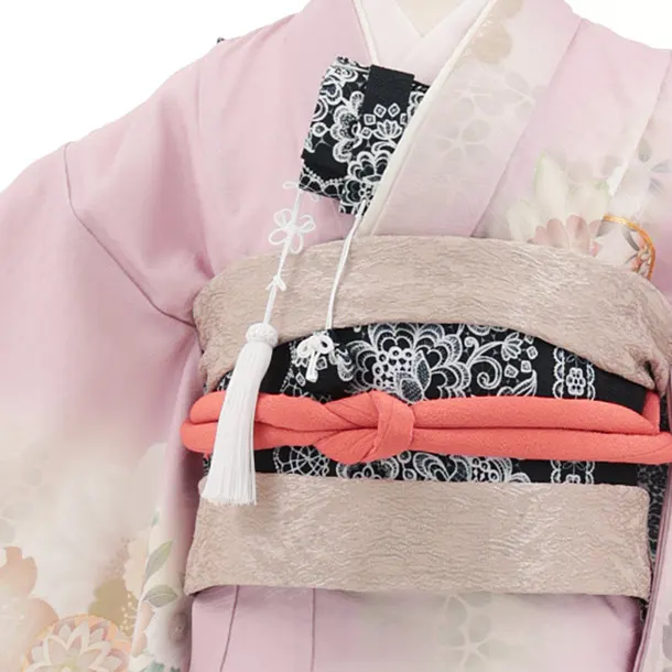 七五三(7歳結び帯)Y823 ペールパープル 鞠鈴花