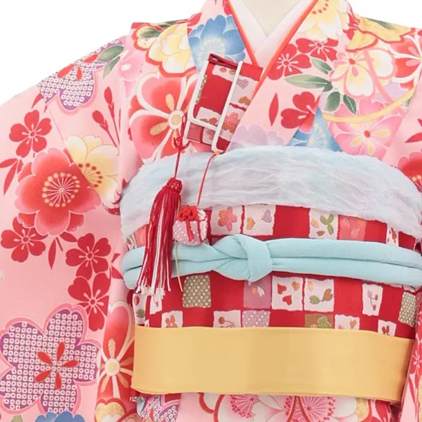 七五三(7歳結び帯)Y851 ピンク 桜まり