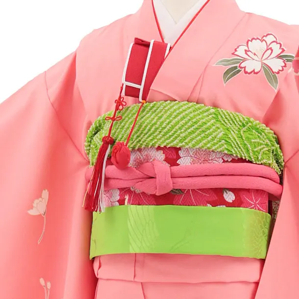 七五三(7歳結び帯)Y876 ピンクぼかし まり花