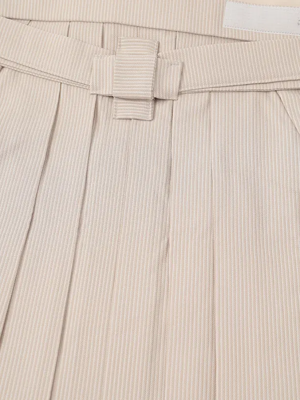 かんたん着付小学生男児袴ﾚﾝﾀﾙZ734 ベージュラメしゃれ紋×ベージュ縞