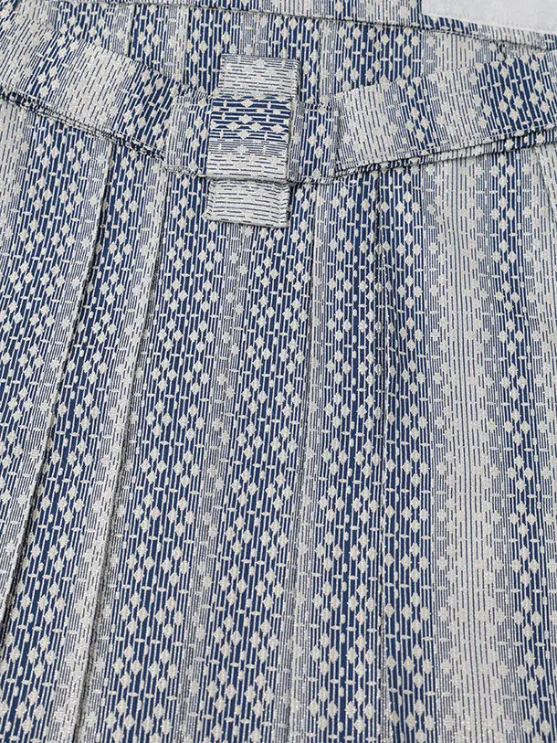 かんたん着付小学生男児袴ﾚﾝﾀﾙZ740 濃紺七宝×シルバーストライプ