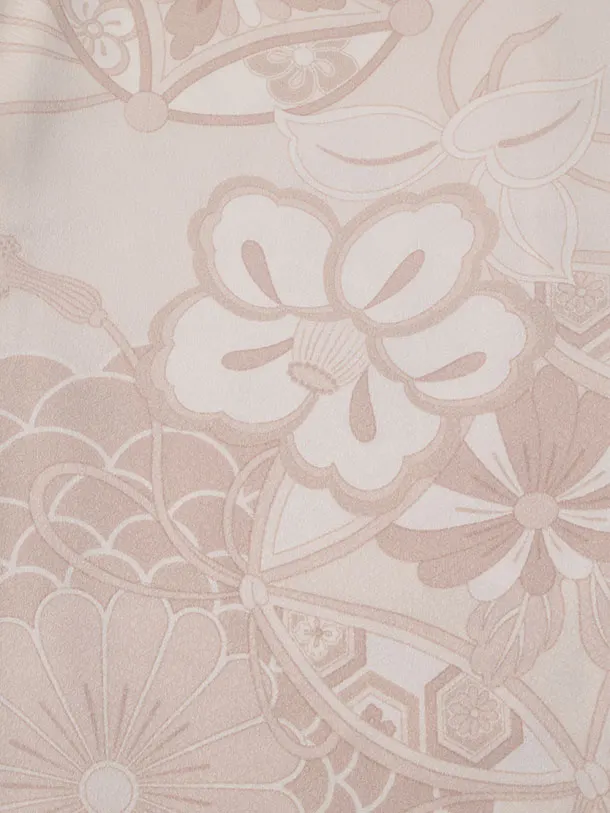 かんたん着付小学生男児袴ﾚﾝﾀﾙZ762  ベージュ七宝椿×ベージュストライプ