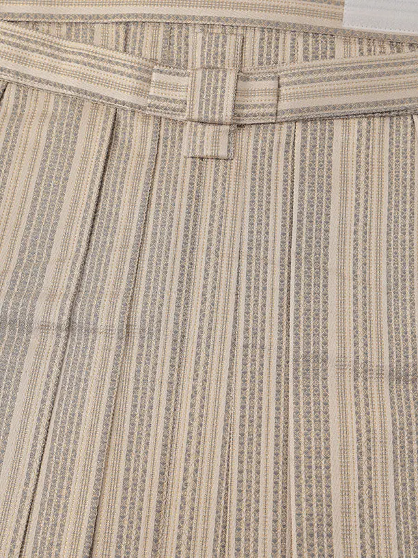 かんたん着付小学生男児袴ﾚﾝﾀﾙZ762  ベージュ七宝椿×ベージュストライプ