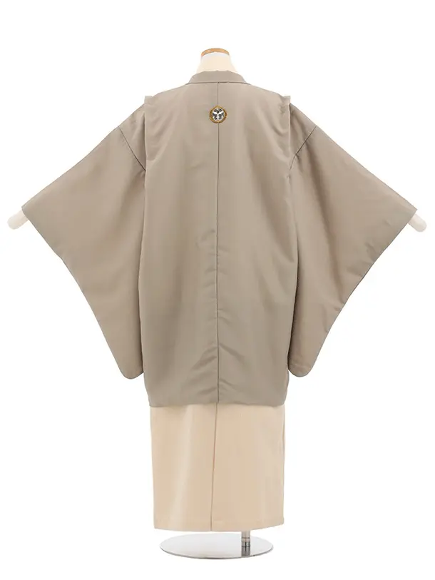 小学生男児袴ﾚﾝﾀﾙZ767 小町Kids モカベージュ紋付×クリーム