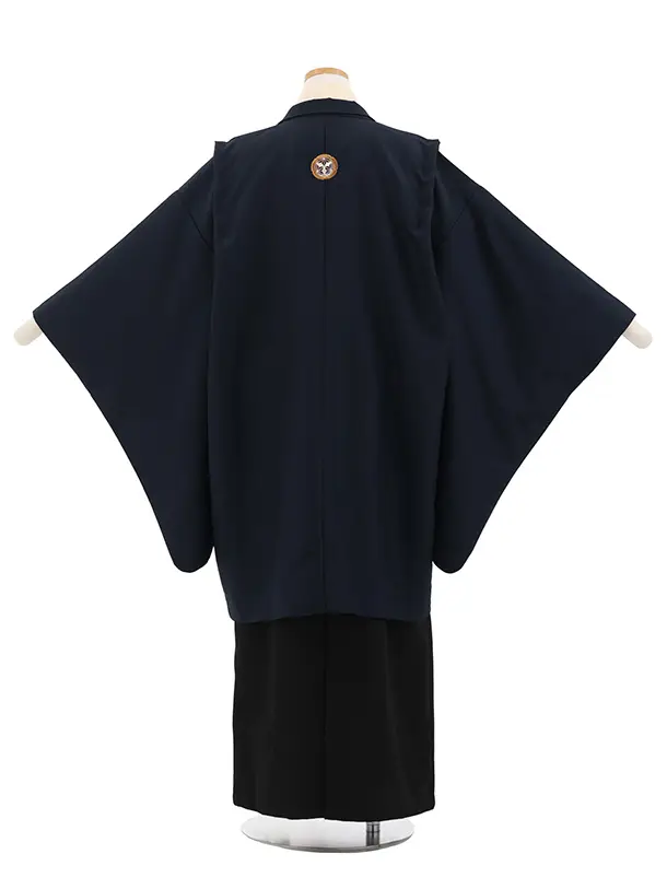 小学生男児袴ﾚﾝﾀﾙZ768 小町Kids 紺紋付×黒