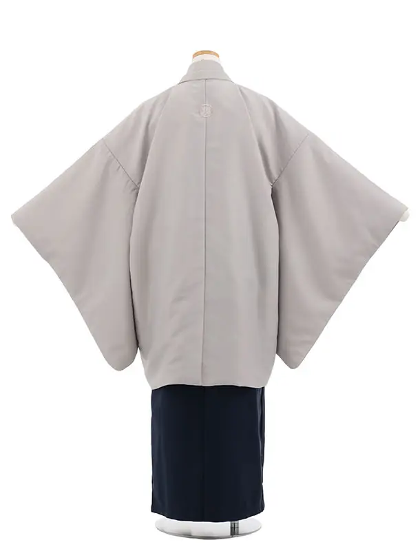 かんたん着付小学生男児袴ﾚﾝﾀﾙZ774 グレー紋付×紺